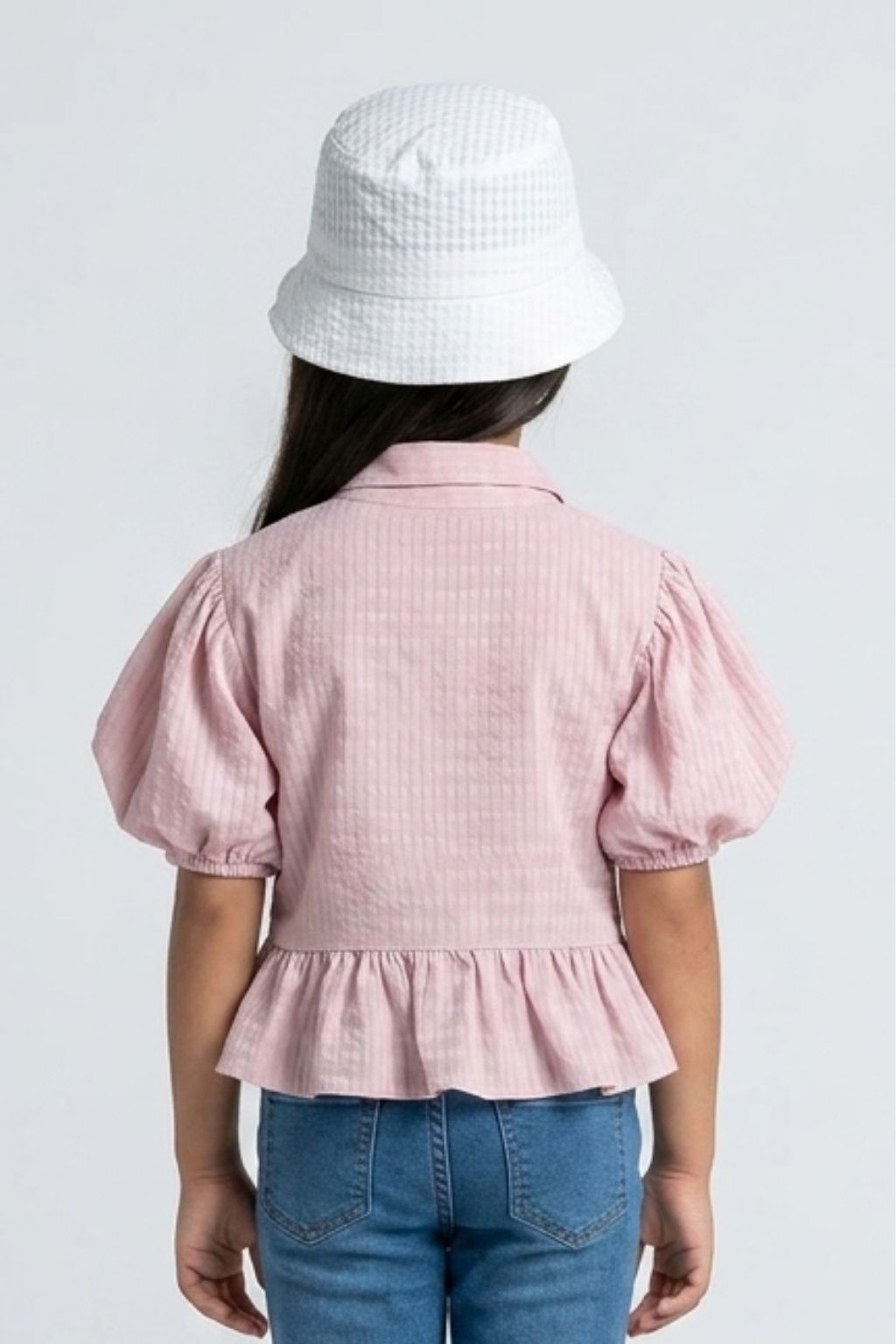 Onion Pink Textured Peplum Top TG5023