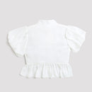 Tiny Girl White Collar Top for Girls