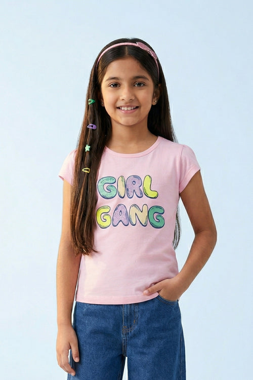 Pink “Girl Gang” Graphic T-Shirt TG5030
