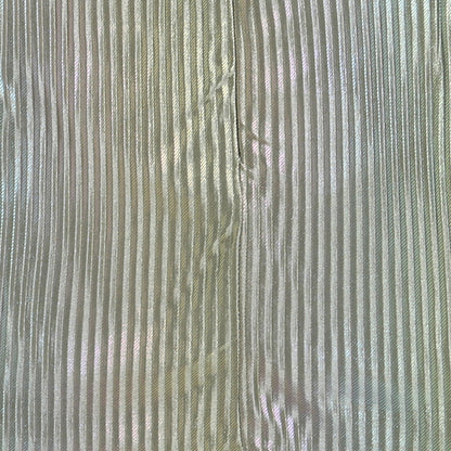 Round Neck Pleated Metallic Fabric Top