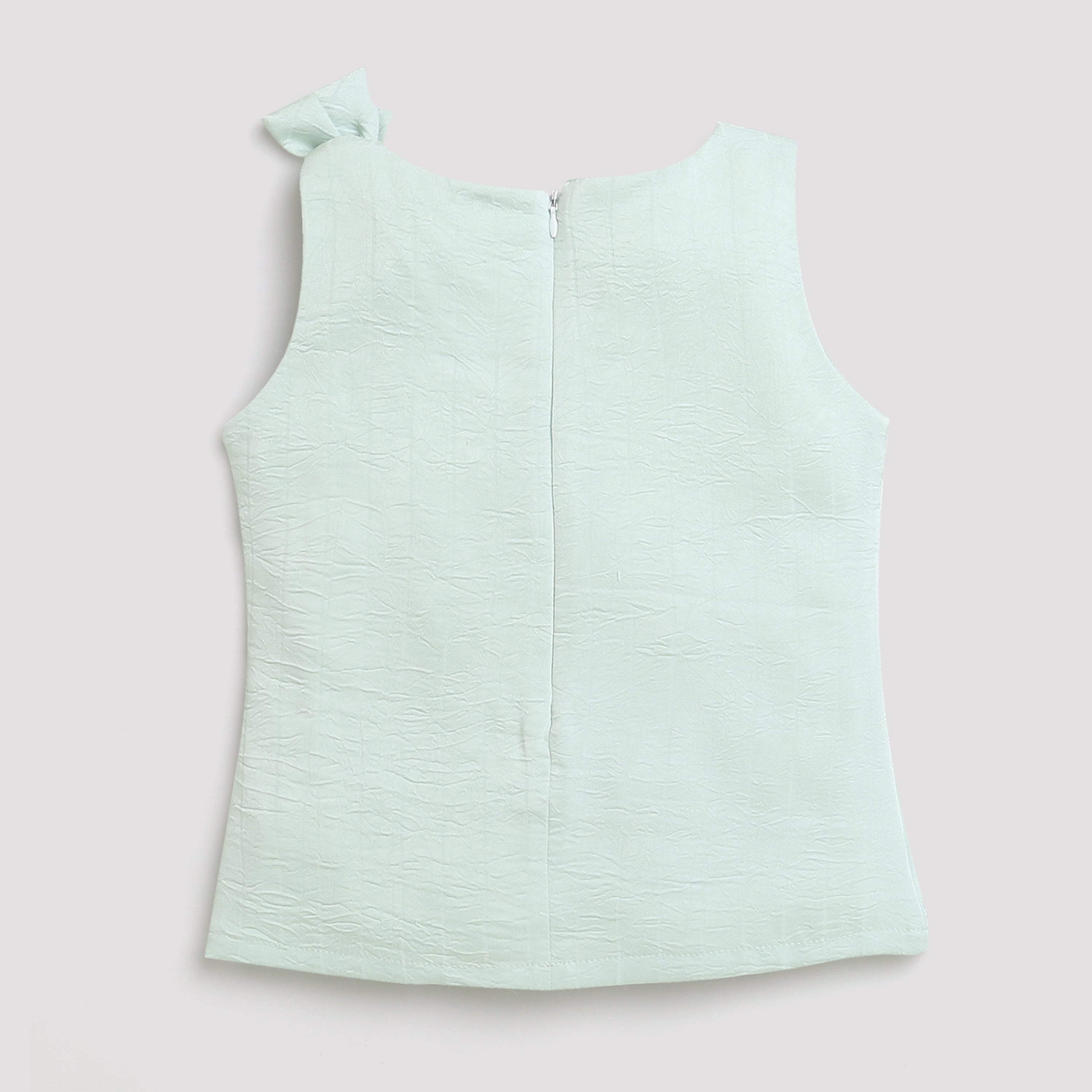 Pista Green Textured Bow Top TG5050