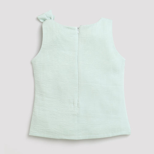 Pista Green Textured Bow Top TG5050