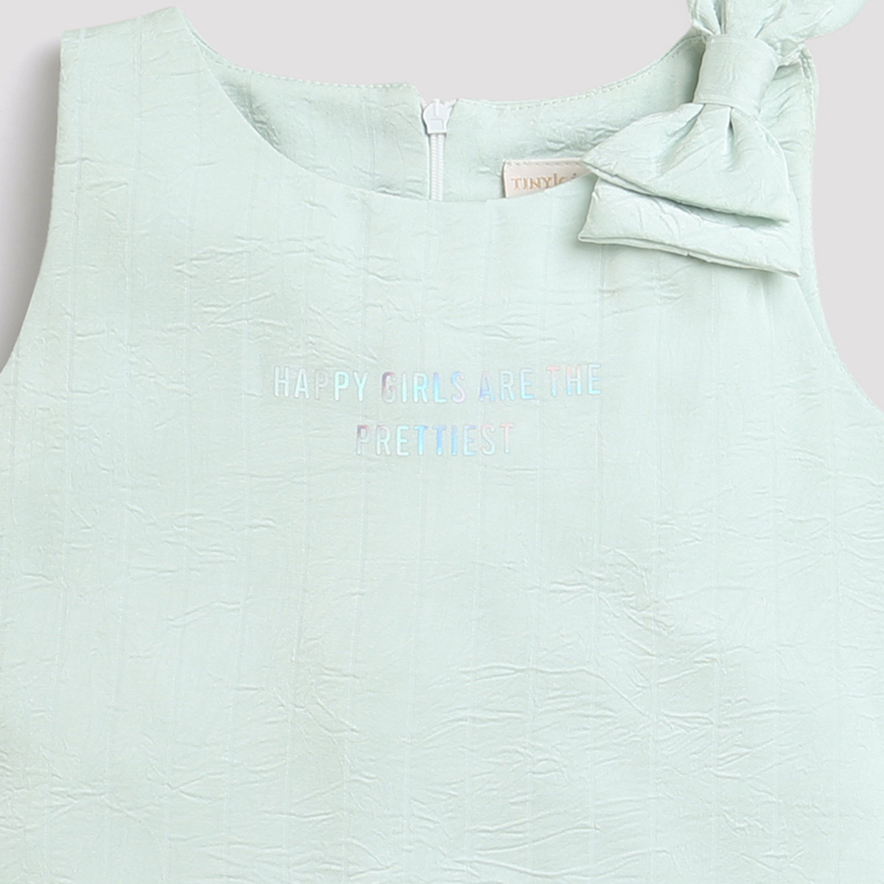 Pista Green Textured Bow Top TG5050