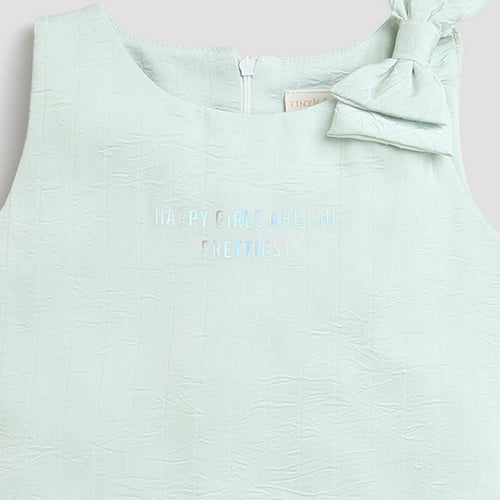 Pista Green Textured Bow Top TG5050