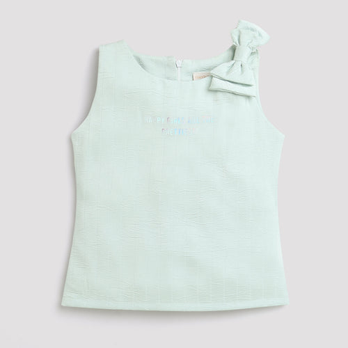 Pista Green Textured Bow Top TG5050