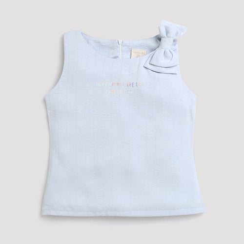 Blue One-Shoulder Bow Top TG5050