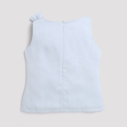 Blue One-Shoulder Bow Top TG5050