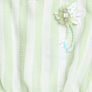 Green Striped Ruffle Sleeve Top TG5058
