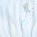 Sky Blue Striped Ruffle Sleeve Top TG5058