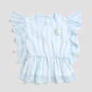 Tressel Blue Striped Sleeveless Top for Girls