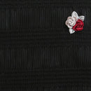 Girls Black Ribbed Floral Appliqué Top TG5060