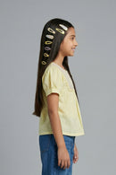 Soft Yellow Embroidered Yoke Top TG5064