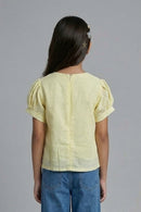 Soft Yellow Embroidered Yoke Top TG5064