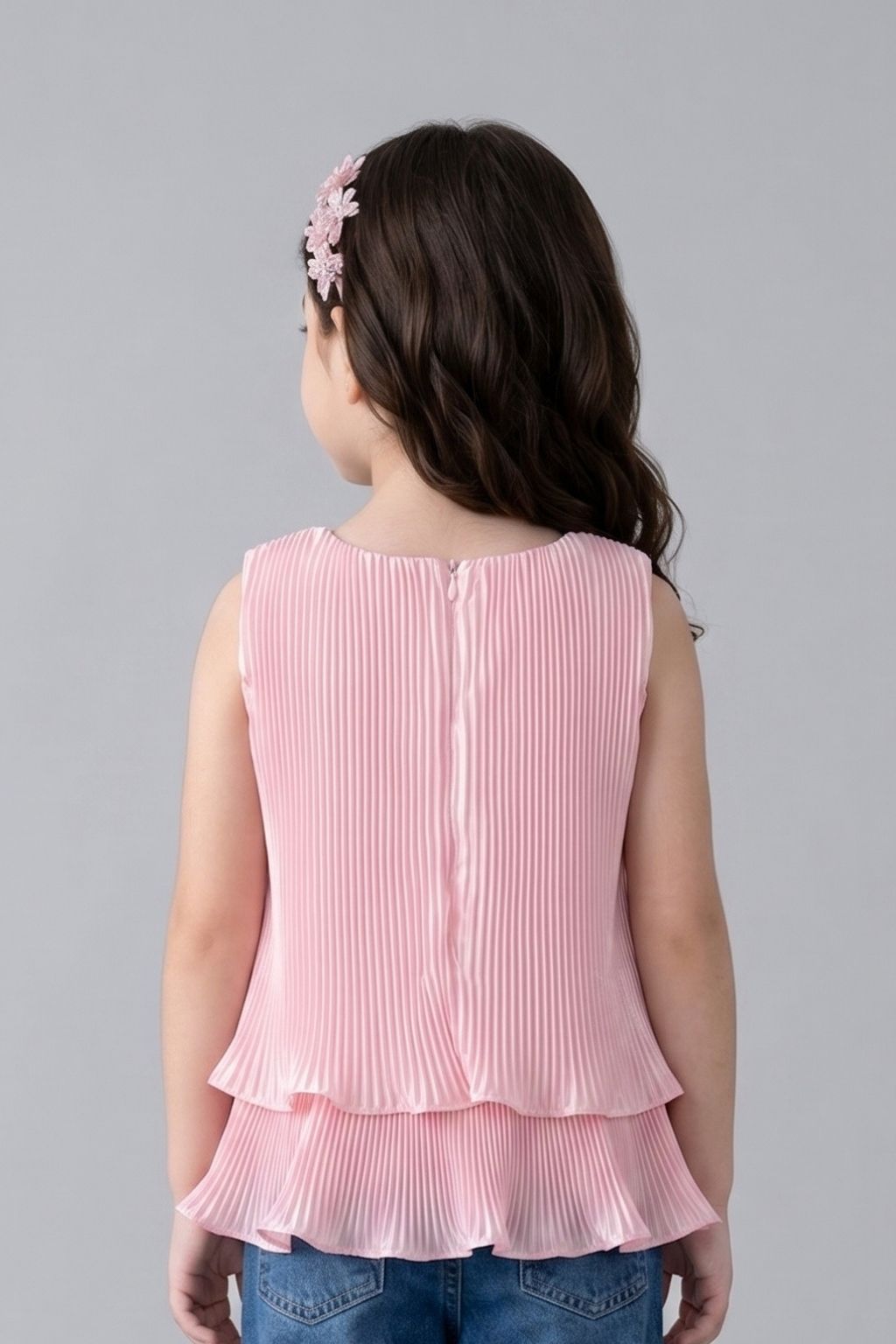 Blush Pink Sequin Embellished Peplum Top TG5067