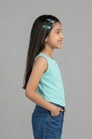 Green Sleeveless Ribbed Top TG5078