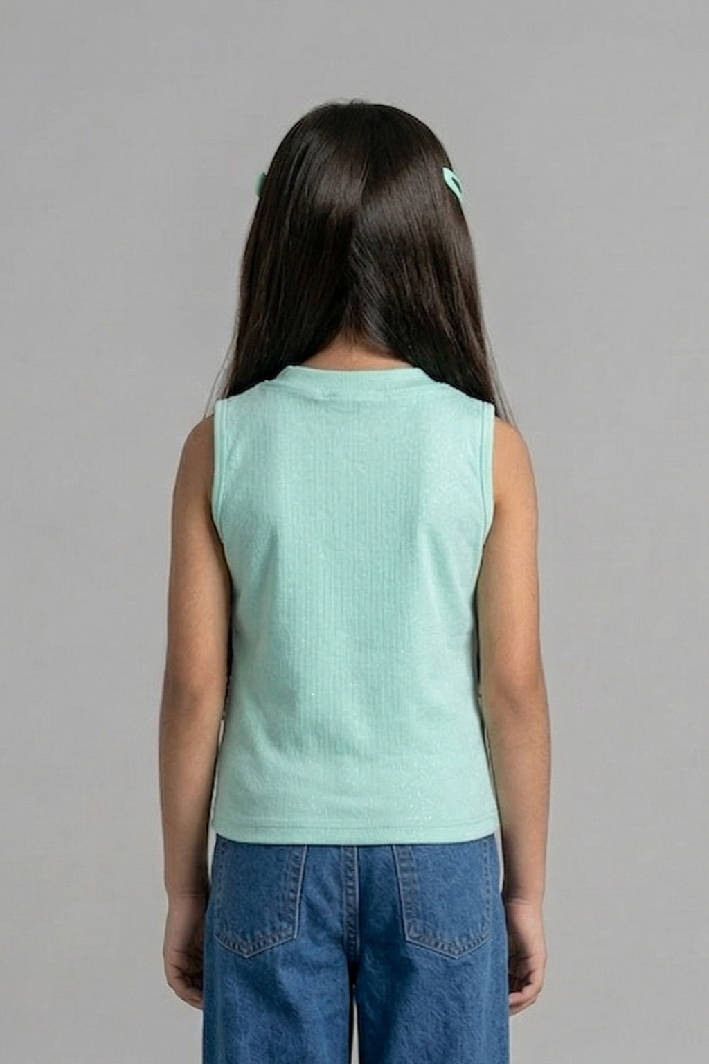 Green Sleeveless Heart Top TG5087