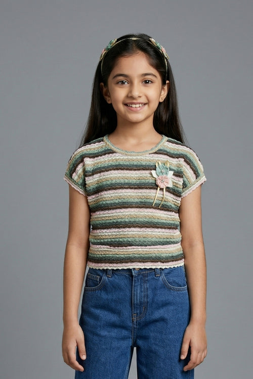 Multi-Stripe Textured Knit Top TG6030