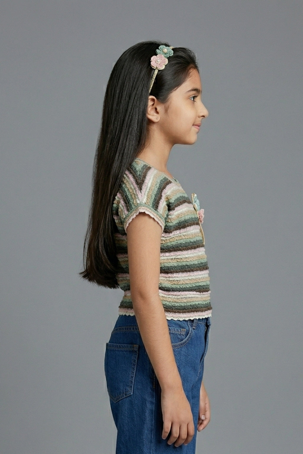 Multi-Stripe Textured Knit Top TG6030