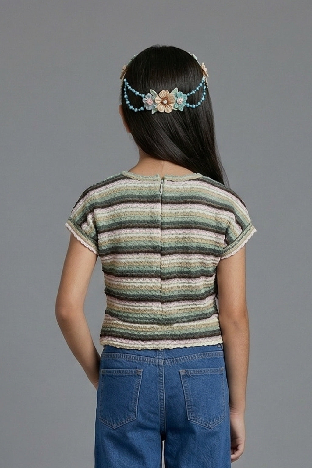 Multi-Stripe Textured Knit Top TG6030