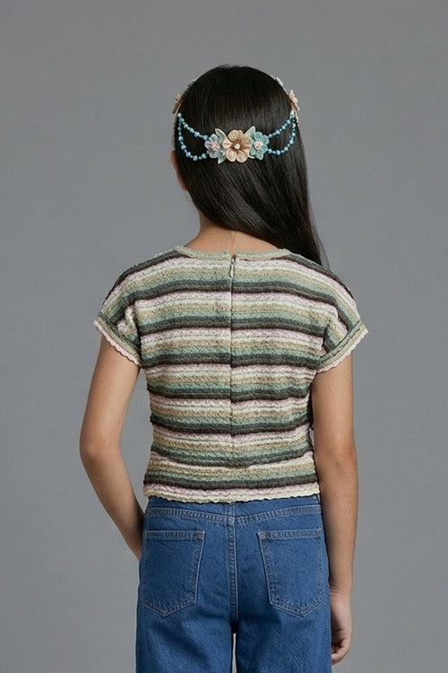 Multi-Stripe Textured Knit Top TG6030