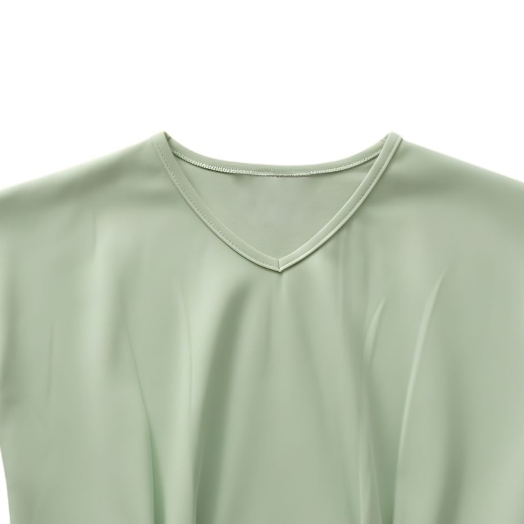 Mint Green V-Neck Drape Top TG6036