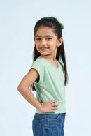 Mint Green V-Neck Drape Top TG6036