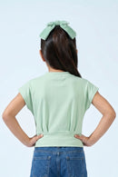 Mint Green V-Neck Drape Top TG6036