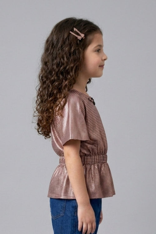 Copper Printed Peplum Top TG6047