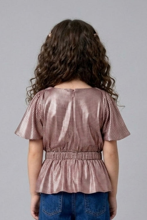 Copper Printed Peplum Top TG6047