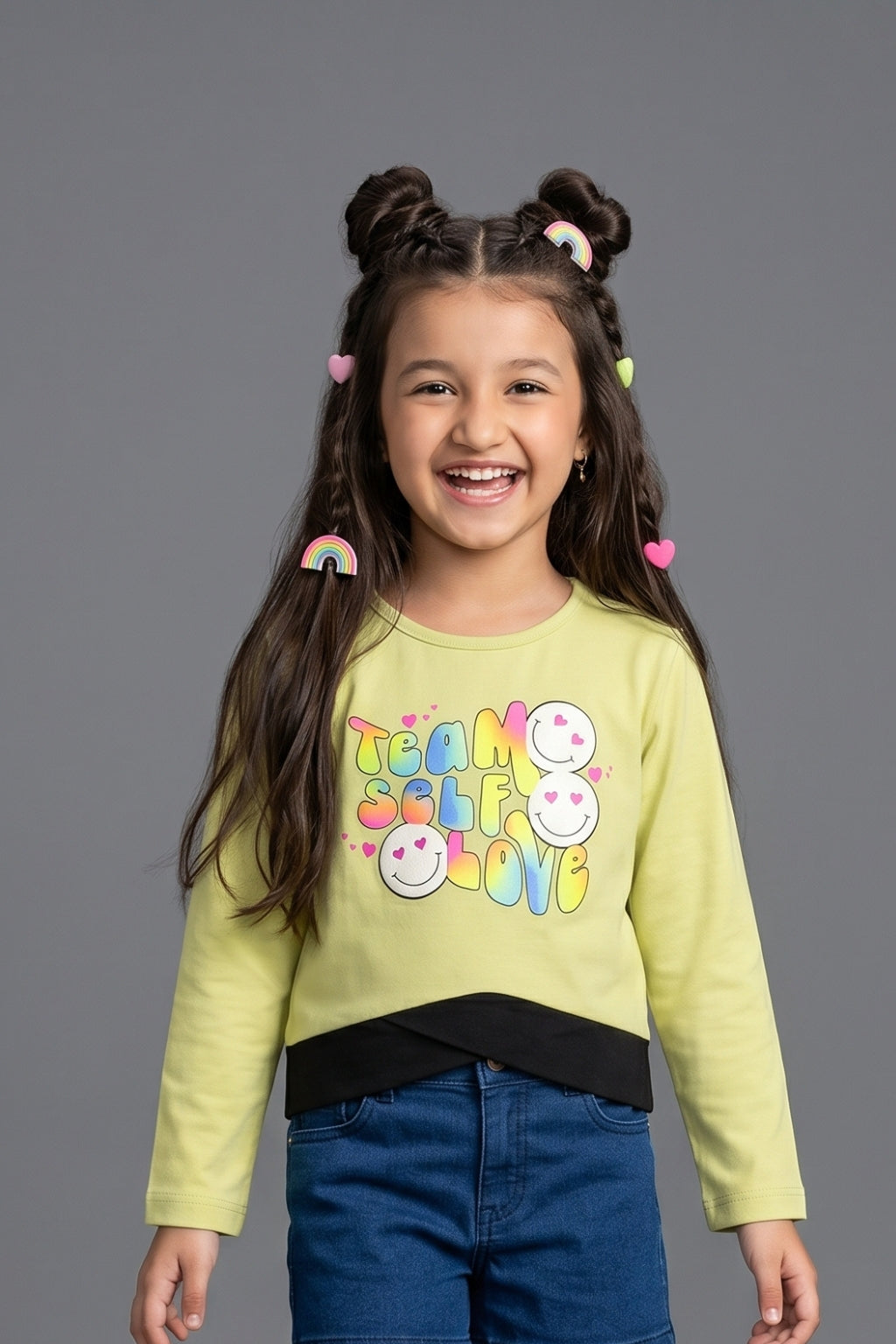 Lime Green Graphic Sweatshirt TG6049