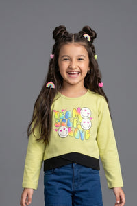 Lime Green Graphic Sweatshirt TG6049