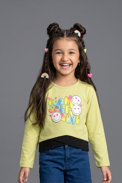 Lime Green Graphic Sweatshirt TG6049