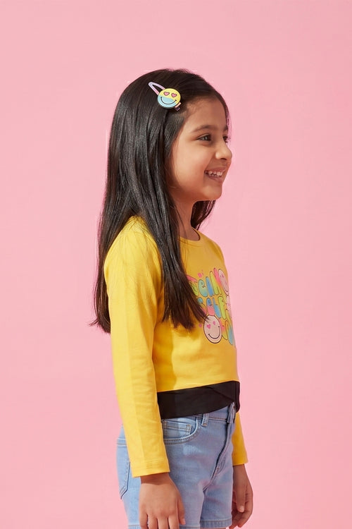 Mustard Yellow Graphic Sweatshirt TG6049