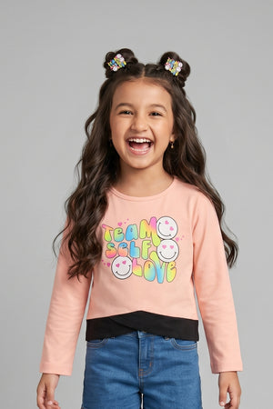Peach Graphic Sweatshirt TG6049