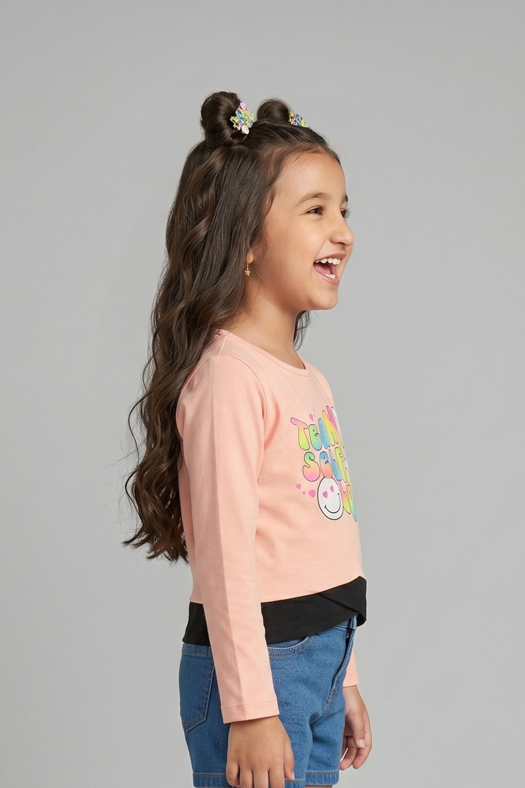 Peach Graphic Sweatshirt TG6049