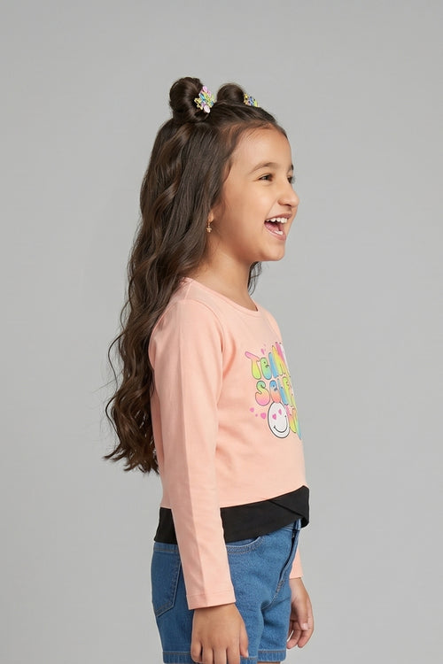 Peach Graphic Sweatshirt TG6049