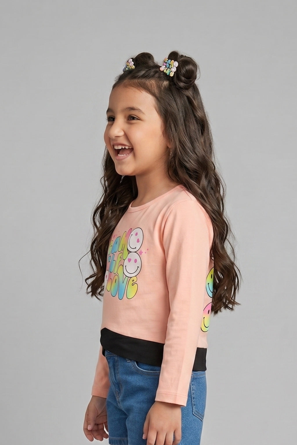 Peach Graphic Sweatshirt TG6049