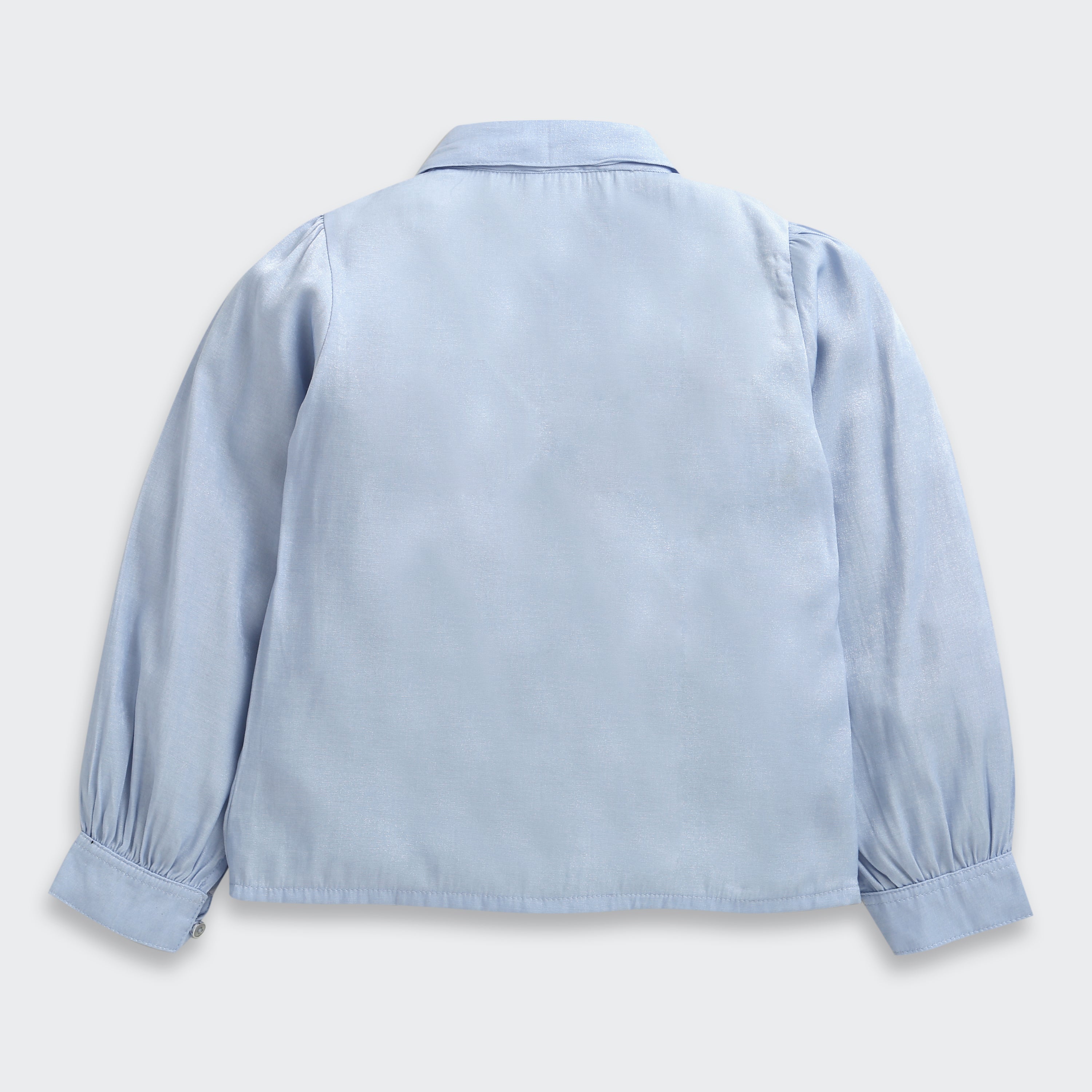 Light Blue Sequin Yoke Shirt Top TG6052
