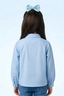 Light Blue Sequin Yoke Shirt Top TG6052