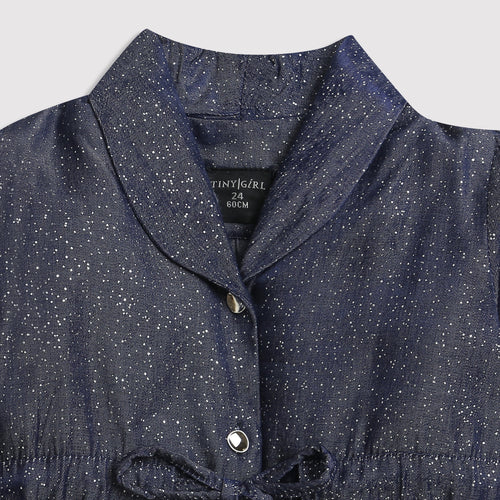 Dark Blue Puff Sleeve Top TG6056