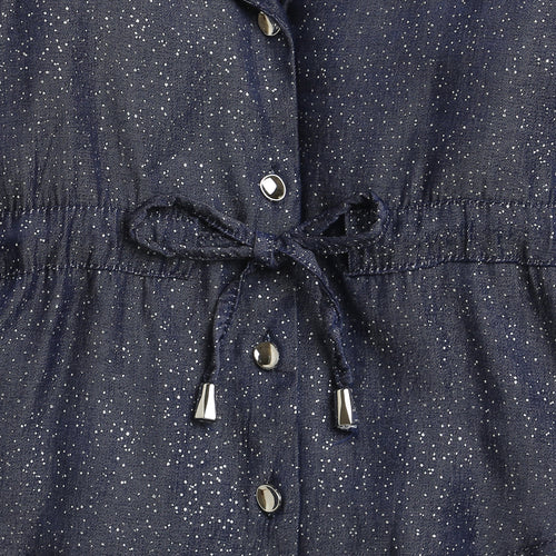 Dark Blue Puff Sleeve Top TG6056