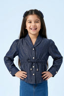 Dark Blue Puff Sleeve Top TG6056