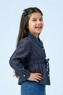 Dark Blue Puff Sleeve Top TG6056