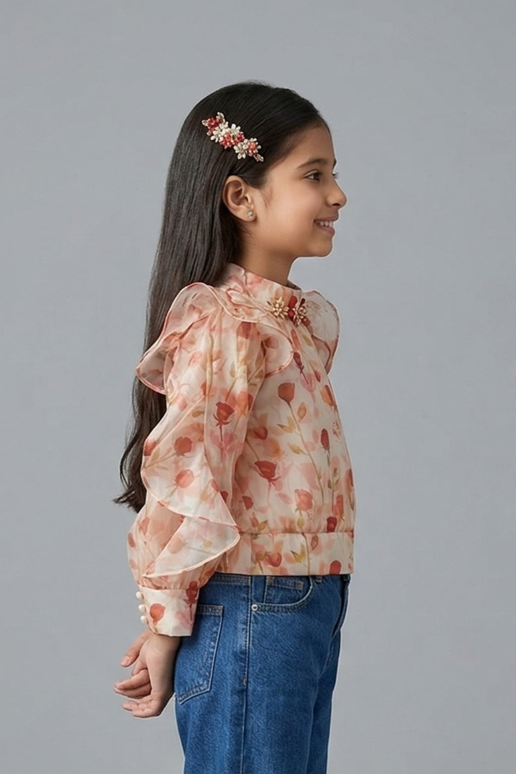Pastel Floral Ruffle Top TG6066