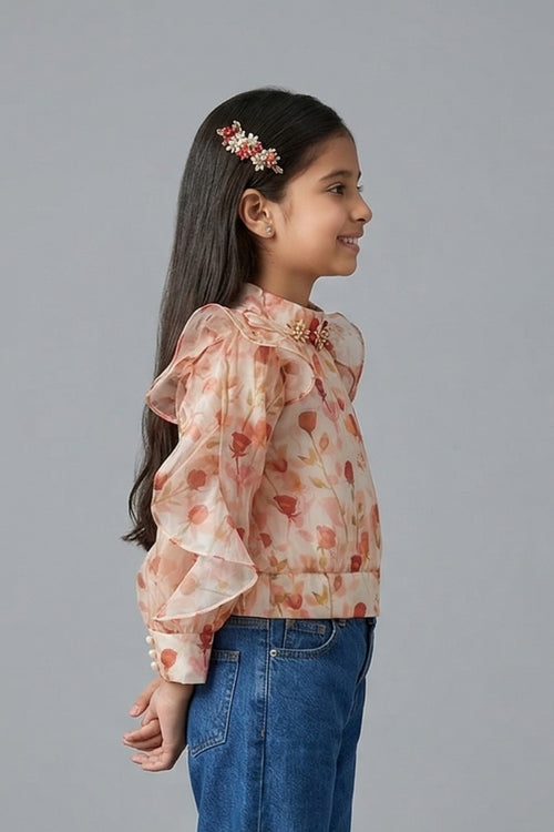 Pastel Floral Ruffle Top TG6066