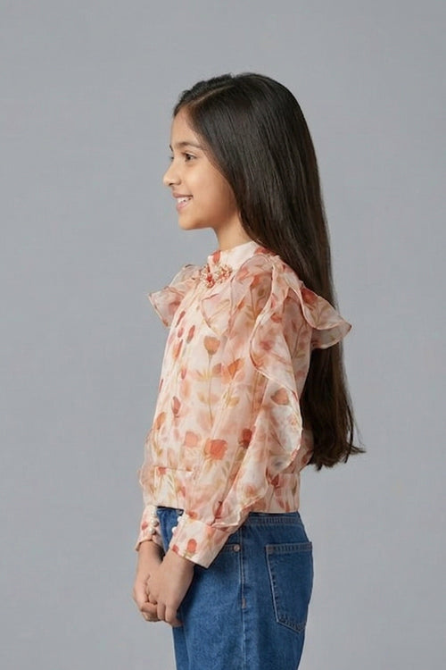 Pastel Floral Ruffle Top TG6066