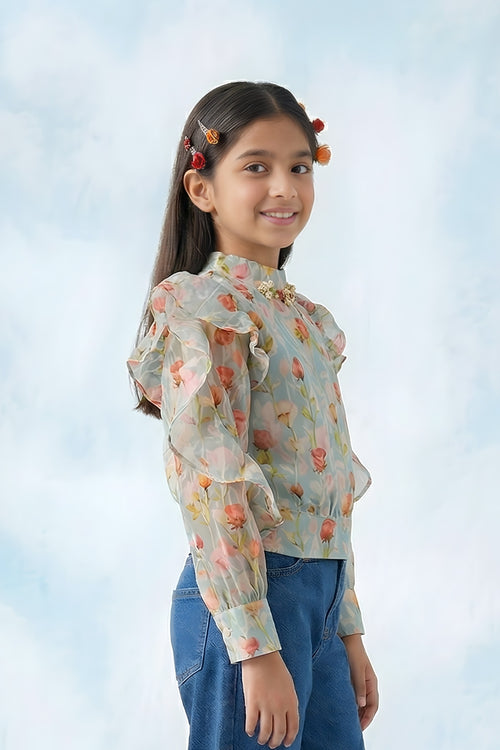 Pastel Bloom Ruffle Top TG6066
