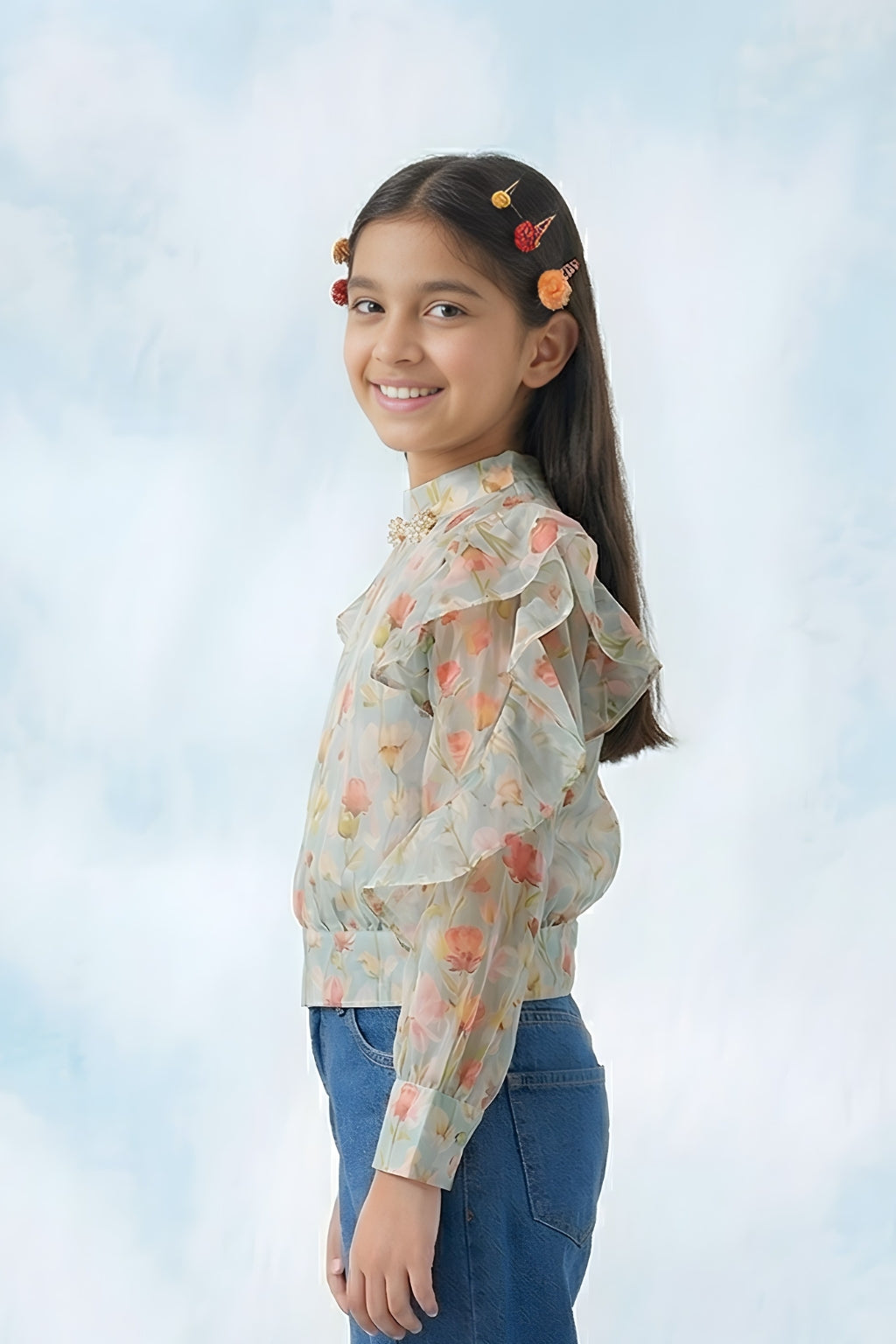 Pastel Bloom Ruffle Top TG6066