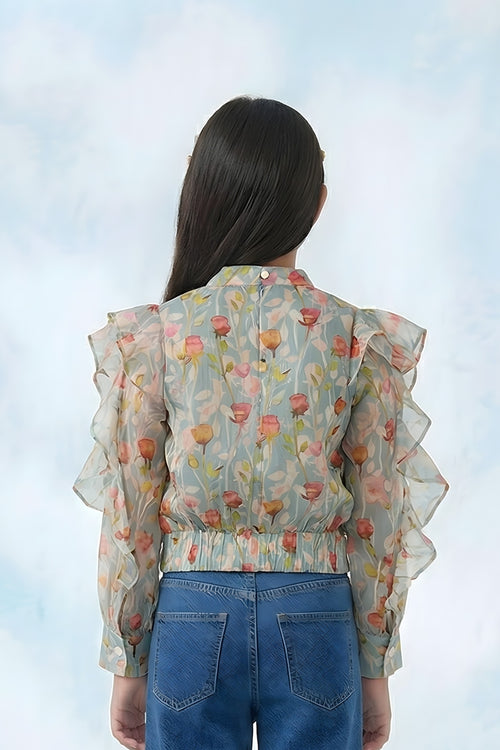 Pastel Bloom Ruffle Top TG6066