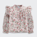 Tiny Girl Blush Bloom Ruffle Collar Pink Top